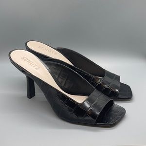 Schutz Agape Slide High-Heel Sandals Size 9.5B